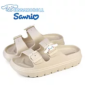 【HELLO KITTY】女 CINNAMOROLL 大耳狗 拖鞋 防水拖鞋 厚底拖鞋 二字 一體成型 輕量 EU36 米色