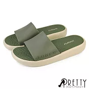 【Pretty】男 拖鞋 防水拖鞋 厚底拖鞋 居家拖鞋 輕量 室內 戶外 EU40 綠色