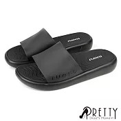 【Pretty】男 拖鞋 防水拖鞋 厚底拖鞋 居家拖鞋 輕量 室內 戶外 EU40 黑色