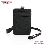 【vensers】牛皮潮流個性皮夾(TF906101黑色識別證夾)