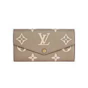 LV Monogram SARAH 壓紋粒面牛皮發財長夾_展示品 (斑鳩灰/奶油白)