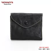【vensers】牛皮潮流個性皮夾(TJ501201黑色短夾)