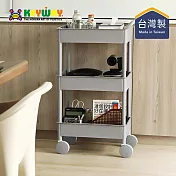 【台灣KEYWAY】AQ603大車輪推車三層- 灰