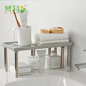 【梵特】伸縮式多用途桌上/櫥櫃/水槽下置物架/鞋架- 灰色