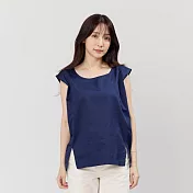 好我_Dolly夏日無袖棉質圓領上衣 FREE 丈青