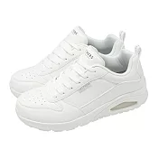 Skechers 休閒鞋 Uno-Alder 寬楦 男鞋 白 皮革 支撐 緩衝 氣墊  183012WW 27cm WHITE