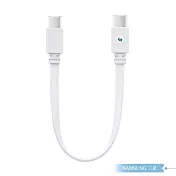 Samsung 三星適用 Type C to Type C 超短版扁線充電線20cm/白色 for 行動電源 (密封裝) 白色