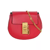 CHLOE Drew 轉釦小牛皮金鍊迷你後背包/斜背包/腰包_展示品 (紅色)