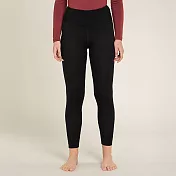 【紐西蘭Icebreaker】女 Tech 高腰貼身保暖透氣長褲-260 M 黑色