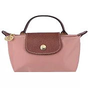 LONGCHAMP LE PLIAGE系列再生尼龍手提化妝包 粉紅茶