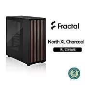 【Fractal Design】North XL Chalk/Charcoal 胡桃木/橡木 E-ATX機殼 深色玻璃側板/胡桃木面板/黑/TG
