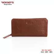 【vensers】牛皮潮流個性皮夾(TJ812202棕色長夾)