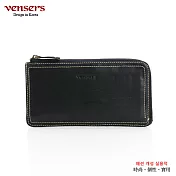 【vensers】牛皮潮流個性皮夾(TJ821001黑色長夾)