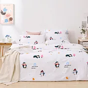 《DUYAN 竹漾》台灣製 舒柔棉雙人四件式鋪棉兩用被床包組 / 企鵝日常