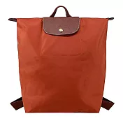 LONGCHAMP LE PLIAGE系列再生尼龍摺疊後背包(中) 磚紅