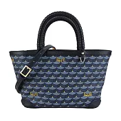 Faure Le Page Daily Battle 19 經典logo三層手提/斜背兩用包-迷你/ 藍