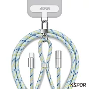 ASPOR多用背繩100W快充傳輸線Type C to Type C(A078) 海鹽檸檬