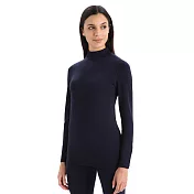 【紐西蘭Icebreaker】女 Tech 高領長袖上衣- BF260 S 深藍