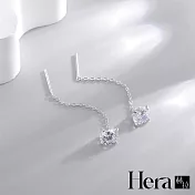 【Hera 赫拉】鑲鑽鏈條流蘇耳線耳環 H114091806 銀色