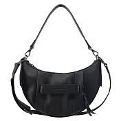 LONGCHAMP 3D系列小牛皮半月型兩用包(小) 黑