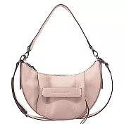 LONGCHAMP 3D系列小牛皮半月型兩用包(小) 花瓣粉