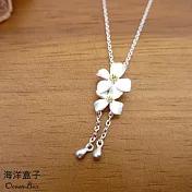 雙色霧銀梔子花S999足銀純銀項鍊