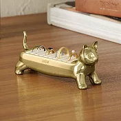 《Umbra》短腿貓金屬戒指收納座 - 曜金