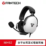 FANTECH MH92 多平台耳罩式電競耳機-白色款