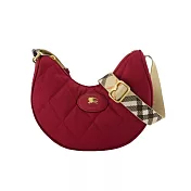 BURBERRY Horseshoe戰馬LOGO尼龍斜背包 紅色