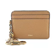 Chloe Charms 粒面小牛皮綴飾卡片夾 米色
