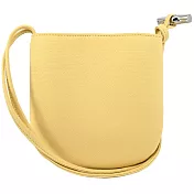 LONGCHAMP LE ROSEAU系列金屬竹節粒面牛皮雙肩帶斜背包(小) 小雞黃