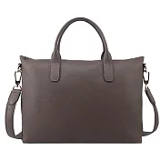 LONGCHAMP LE FOULONN?系列牛皮手提/斜背兩用公事包(小) 駝灰