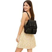 【ZENDAR】台灣總代理 限量1折 頂級超柔軟小牛皮後背包 漢娜系列 全新專櫃展示品(黑色)