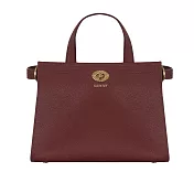 BURBERRY Cotswolds小牛皮迷你托特包 酒紅