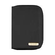 《TRAVELON》對開拉鍊護照包 - 墨黑