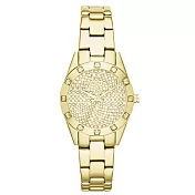 DKNY 璀璨靈魂晶鑽時尚腕錶-鋼帶-金