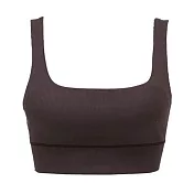 日本LECIEN 無鋼圈速乾U領胸罩 Bra top  黃金比例溫柔平縫真正舒適-13772254 M 巧克力色