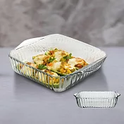 BORCAM ROASTERS耐熱玻璃直紋方形烤盤-1950cc-1入