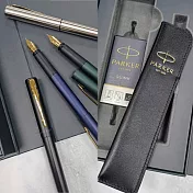 PARKER 派克新威雅XL 鋼筆+卡水+真皮筆套 禮盒組 鋼桿金夾