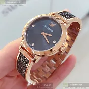 SWAROVSKI施華洛世奇瑞士錶,編號：SW00039,30mm圓形玫瑰金精鋼錶殼鐵灰色錶盤精鋼玫瑰金色錶帶