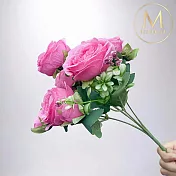 【Floral M】花中之王牡丹花豔麗粉仿真花花材（1入組）