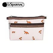 LeSportsac 2025秋季新品 Cosmetic Clutch 雙層拉鍊化妝包(7105) HD49森林小狐狸