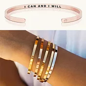 MANTRABAND I Can and I Will 我想要我得到 內側字款 玫瑰金手環