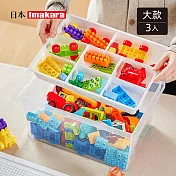 【日本Imakara】可層疊樂高積木玩具收納箱-小款-3入