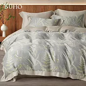 《BUHO》300織100%TENCEL純天絲™七件式兩用被床罩組-雙人 《青禾琉璃(綠)》