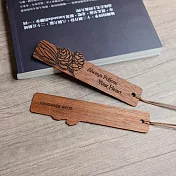 廢材小姐 書籤 原木雷雕-微風松下(長12.5cm) 南美柚木