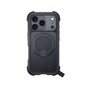 MAGEASY Odyssey Stand M 超軍規防摔磁吸支架手機殼 iPhone 17 Pro 皮革午夜