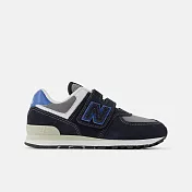 New Balance 574 HOOK & LOOP 寬楦 男女大童 休閒鞋 PV574QRB-W 18.5 黑色