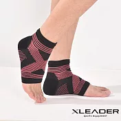 【Leader X】 台灣製 防護升級鋅石墨烯綁帶加壓護踝 一雙入 (三色任選)  粉色