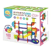 ScienceBaby - 雪鑽磁力片｜球道組100片｜透明管、彩色管｜3歲+ 球道組-彩色管100片